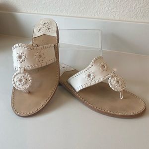 Jack Rogers Flat Sandal - White Size 8